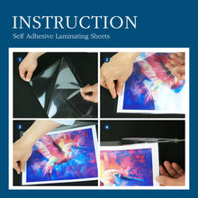 Load image into Gallery viewer, VIOLETTO 4 Mil Self-Adhesive Laminating Sheets 20 Pack, 8.7 x 12.2 Inches Cold Lamination Film for Photos and Documents, No Machine Needed, Crystal Clear Single Sided Vinyl
