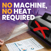 Load image into Gallery viewer, VIOLETTO 3 Mil Self-Adhesive Laminating Sheets 20 Pack, 8.7 x 12.2 Inches Cold Lamination Film for Photos and Documents, No Machine Needed, Crystal Clear Single Sided Vinyl
